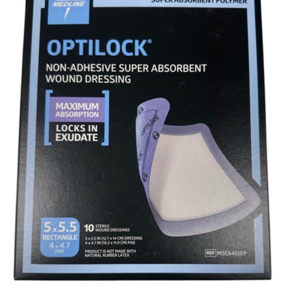 Optilock 5”x5.5” Non-Adhesive Dressing - Blue and White